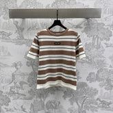Miu 25 T-Shirt Brown mix Beige Virgin Wool 233470